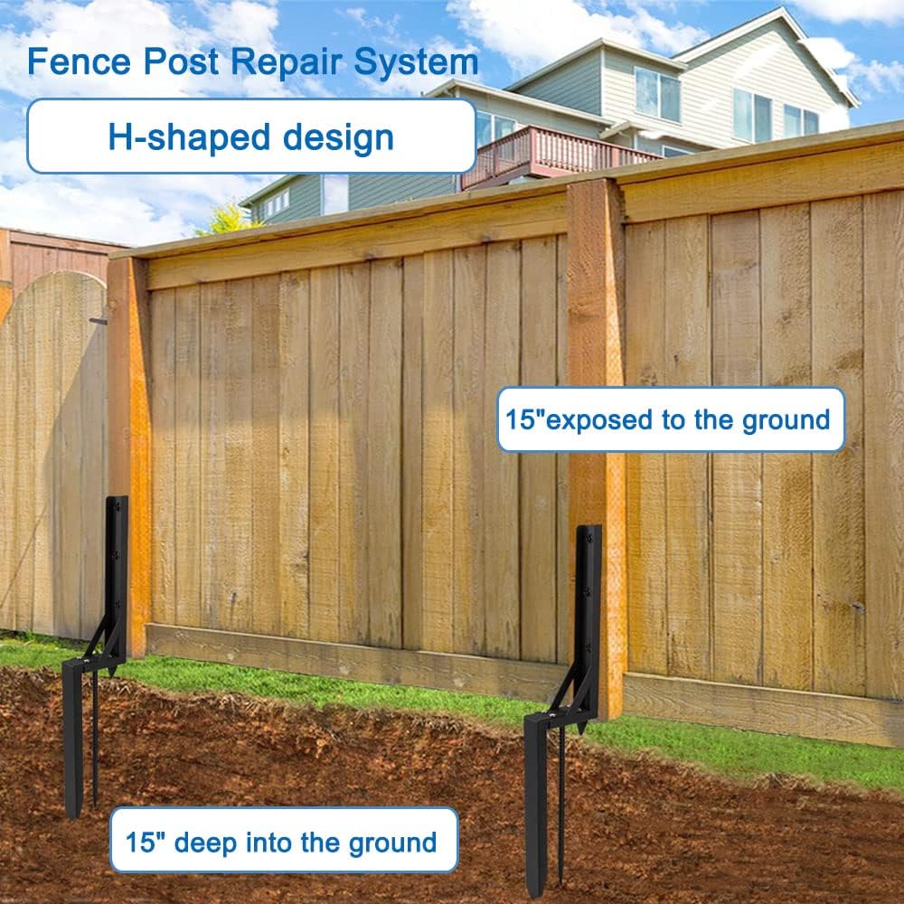 Fencing Repair Kit Heavy Duty Iron Ground Spike for Tilted Fence Posts Durable Design