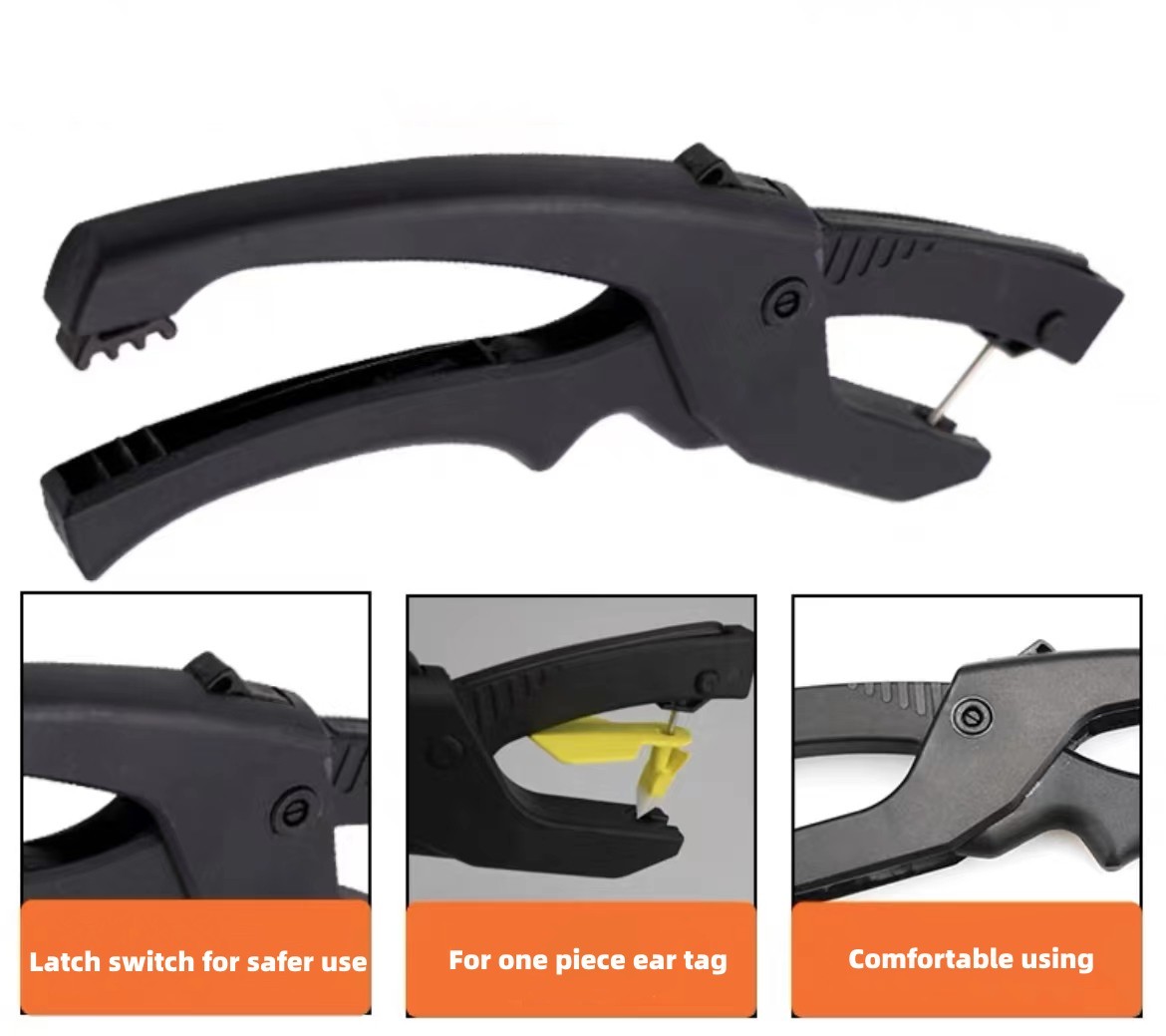 One Piece Cattle Identification Tag Applicator Wave shaped handle
