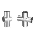 Mirror Polishing Cross Sanitary Butt Weld Fittings For Pharmaceutical Engineerin