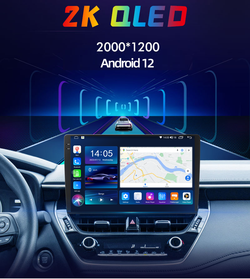 9inch 2K Screen 2 Din Android Car Radio MP5 Player Autoradio Audio Car DVD Player navigation gps Carplay 1Din Stereo