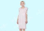 Embroidered Sleeveless Ladies Night Dresses Sleepwear Peach Satin Binding