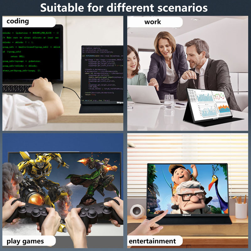 Lightweight LED Widescreen 16 Inch Touch PS4 Portable Monitor 1920x1200 With Mini HDMI USB