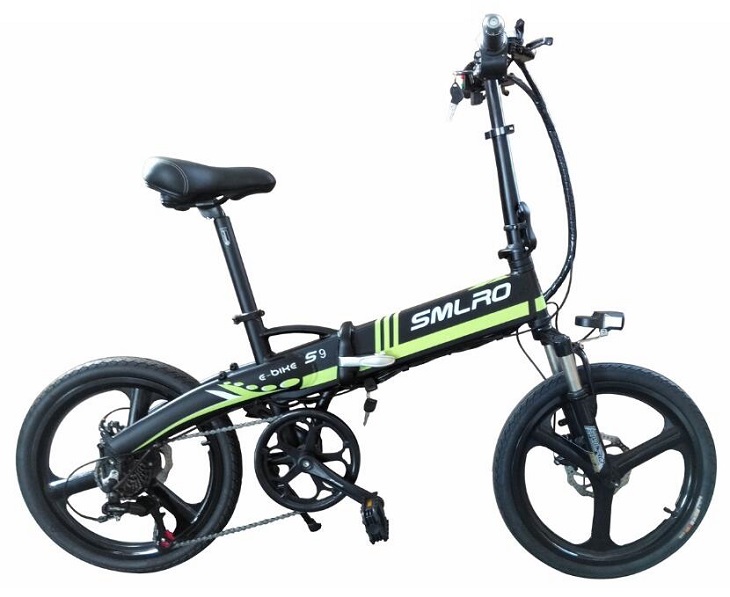 Blue Folding 20 Inch Electric Bike 48V 10AH 350W Height Adjustable