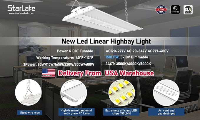 USA Warehouse Led High Bay Lights 200W 300W 3Cct Adjustable Industrial Lighting Commercial Highbay Shop Light