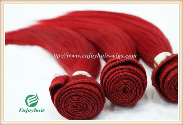 Brazilian 5A virgin remy hair weave ,red color,straight hair extension 10''-26'
