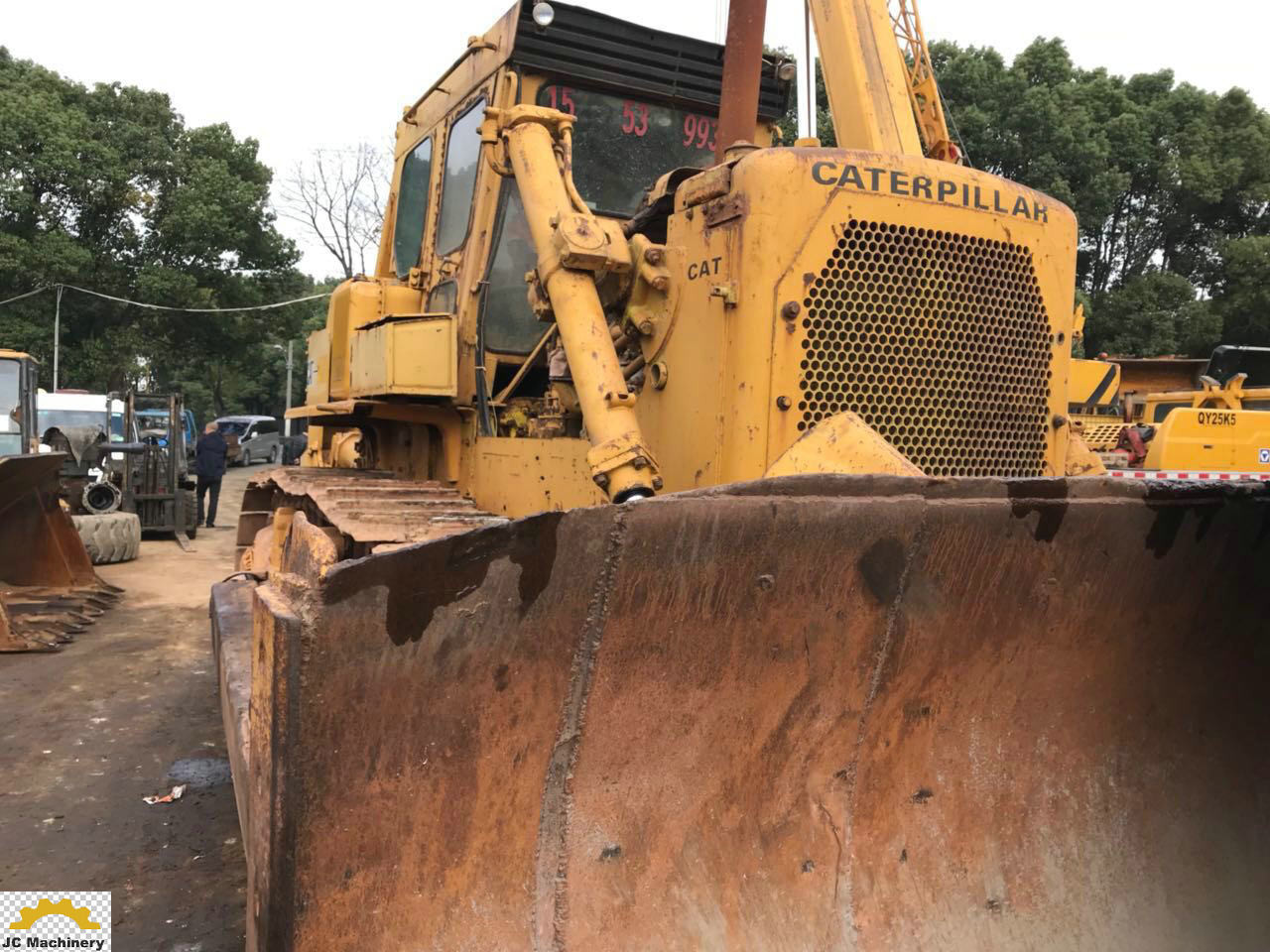 D8K Enclosed Cabin Old CAT Dozers , Strong Second Hand Dozer 31T Weight