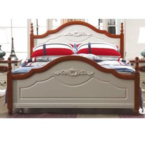 Quality Mediterranean style European bedroom furniture wooden Double Bed wholesale