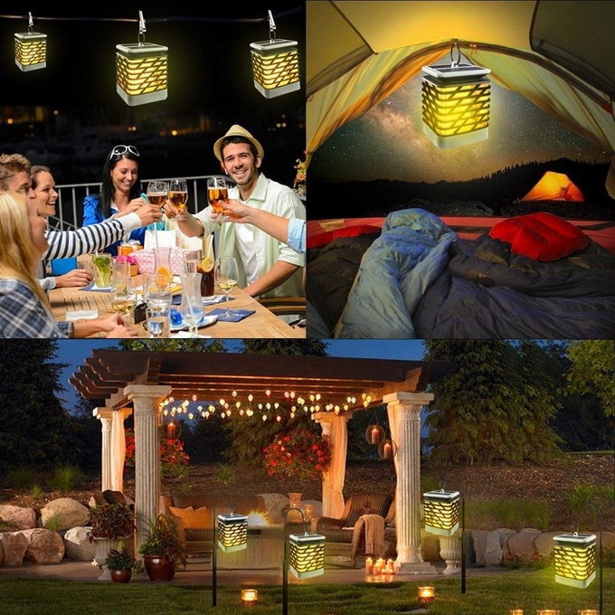 Christmas Decorative Party Solar Powered Outdoor Hanging Garden Solar Lantern Led Solar Flame Lights For Garden Landscap 5