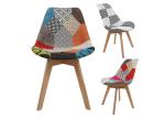 Restaurant Home Ergonomic Odm Patchwork Dining Chair With Wooden Legs