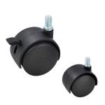 Nylon 1.5 Inch Caster Wheel , 40lbs Capacity Twin Wheel Swivel Caster