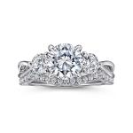 Round Gemstone Shape Lab Diamond Engagement Rings IGI Certificated