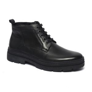 Quality Spring Black Lace Up Anti Odor Mens Leather Casual Boots wholesale