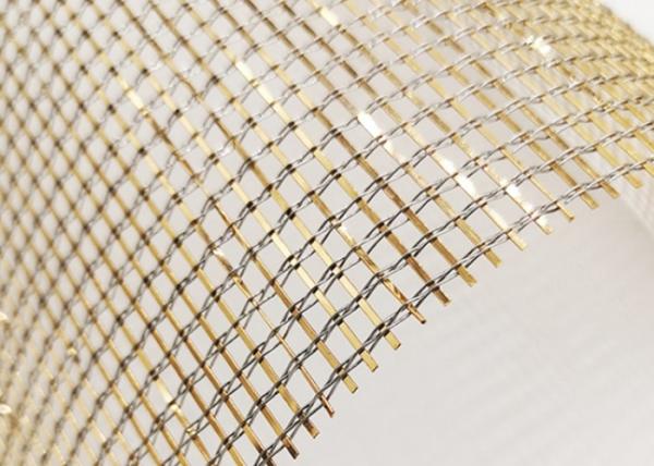 Weave 0.5mm Decorative Copper Mesh Architectural Wall Cladding Laminated Glass