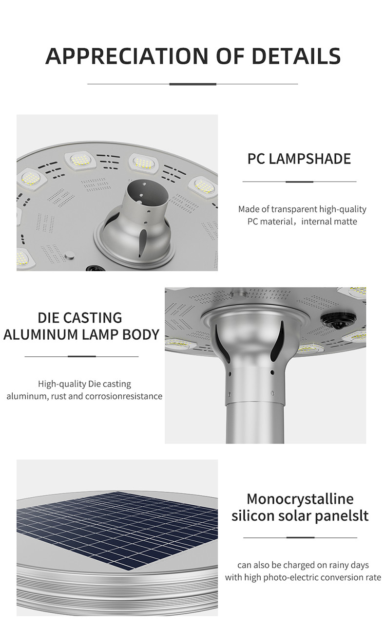 200W Ufo Solar Garden Lights Planet Style 10 Heads D532mm Outdoor