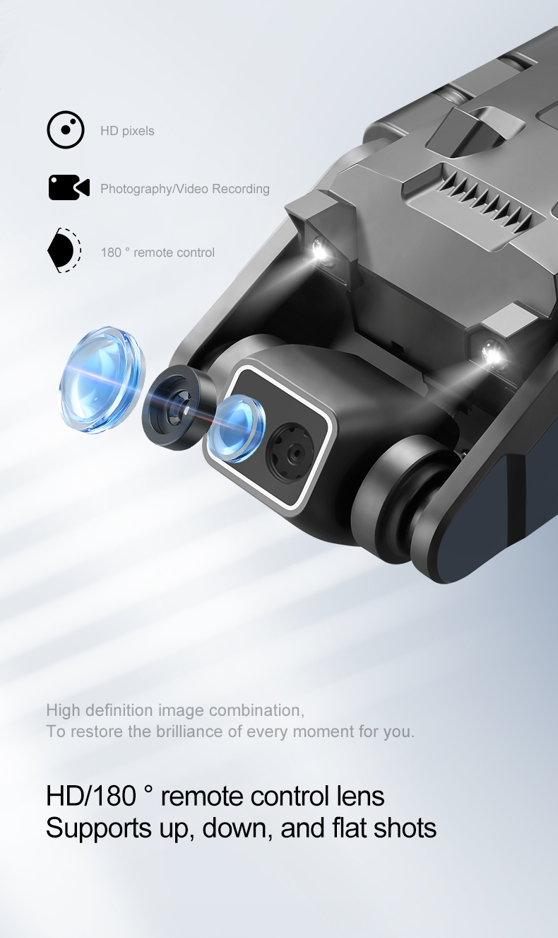 High Hold RC Quadcopter with 4K HD Camera and FPV Foldable Design 100m Remote Control Distance 3.7V 1800mAh Battery