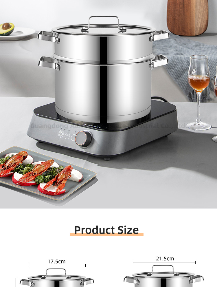 Multifunction Kitchen No 304 Stainless Steel Cooking Pot Set Soup Pot Steamer Pot Cookware Set With Glass Lid