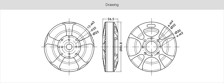 Rust Proof Hollow 15mm Frameless Brushless DC Motor