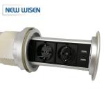 Hidden Electric Grounding Power Outlet Tower Plug Desktop Kitchen Motorised