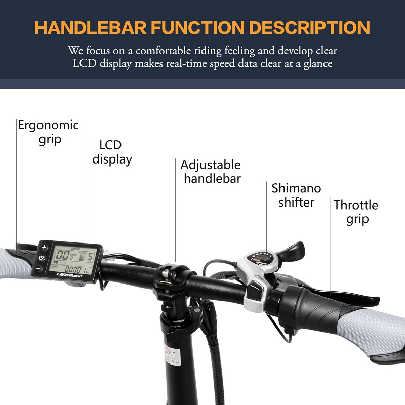 Rear Suspension 20 Inch Folding Electric Bike G650 LANKELEISI L G 13AH Battery
