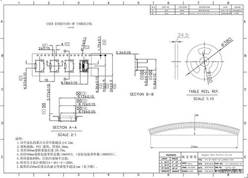 PET Carrier Tape OEM Empty Carrier Tape For Smt Transistors