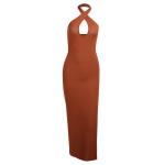 Summer Sleeveless Sexy Slim Cross Halter Neck Maxi Dress