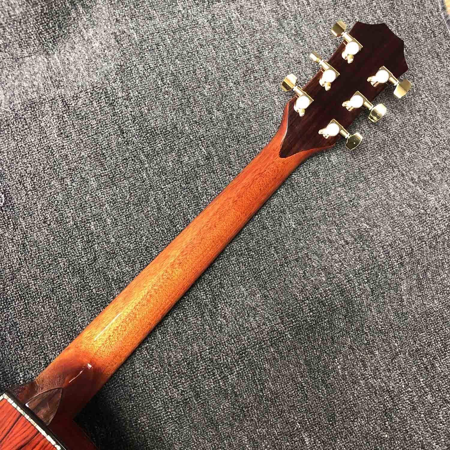 Custom Aaaa All Solid Koa Wood Top Cocobolo Back Side Acoustic Guitar with Armrest