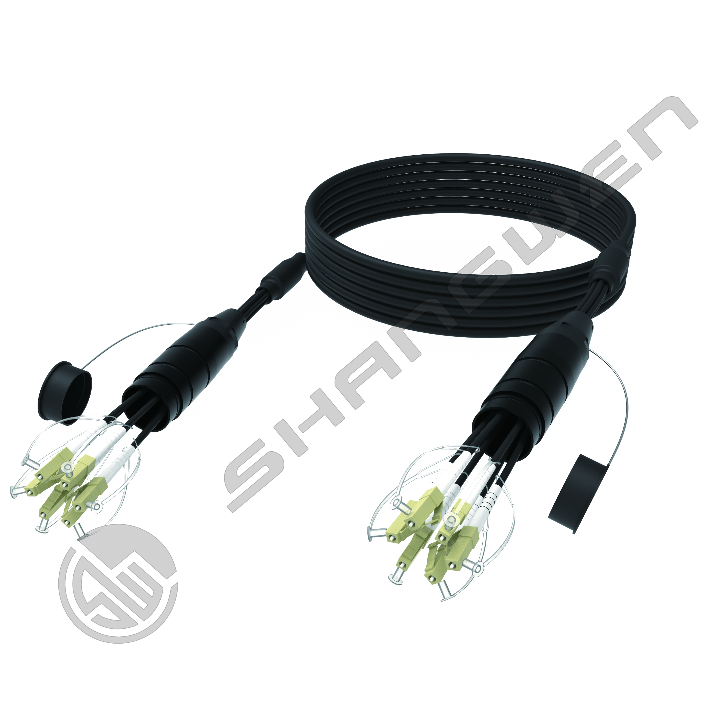 4 6 8 CH TPU Armored Jumper LC FC SC ST Multimode Fiber Optic CL3 Cable Cores for Network Device Reel Drum OM2/OM3/OM4
