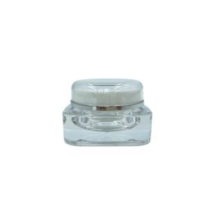 Quality Versatile Square Plastic Cosmetic Jars Cream Packaging 15g 30g 50g With Round Cap wholesale