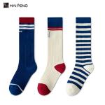 Winter Warm Knee High Socks Simple Striped Organic Cotton Baby Stockings