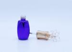 Blue Color Custom Empty Glass Nail Polish Bottles With Flower Shape Cap