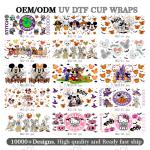 UV DTF Cup Wraps For Glass Tumblers Halloween Custom Logo Design Transfers