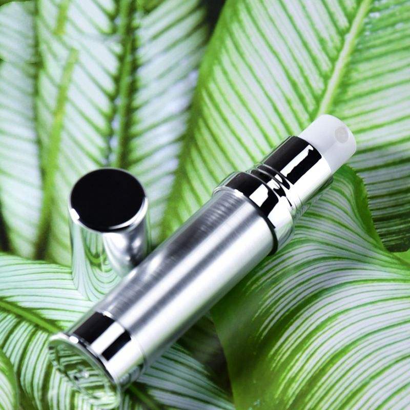 Silver Airless Cosmetic Bottles 10ml - 30ml Aluminum Multiple Capacity Lotion Bottle Pump