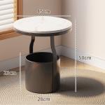 SEDIA Marble Edge Glass Top Sofa Side End Table Sleek Design