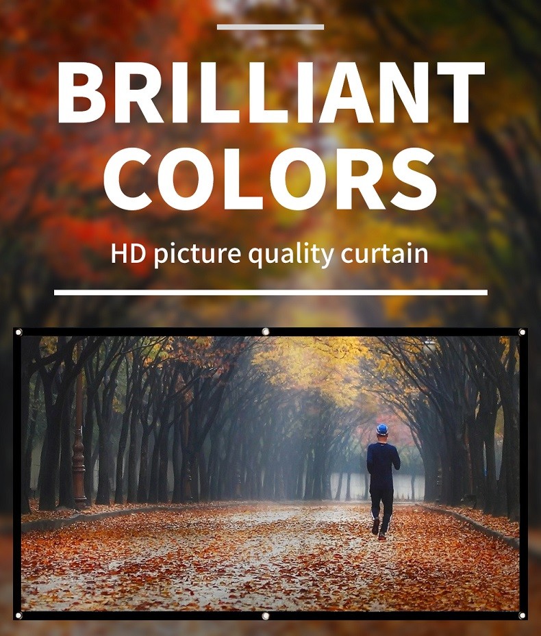 120 Inch Portable Foldable Soft Screen Spandex Customizable Projector Screen For Educational Business Anti-Wrinkle