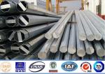 86KV Galvanized 11m Steel Power Pole , Steel Transmission Pole 3mm Thickness