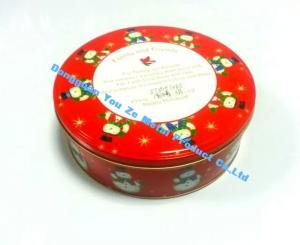 Quality Cylinder Cookie Tin Container Vintage Tin Canisters Holiday Christmas Tin Boxes wholesale