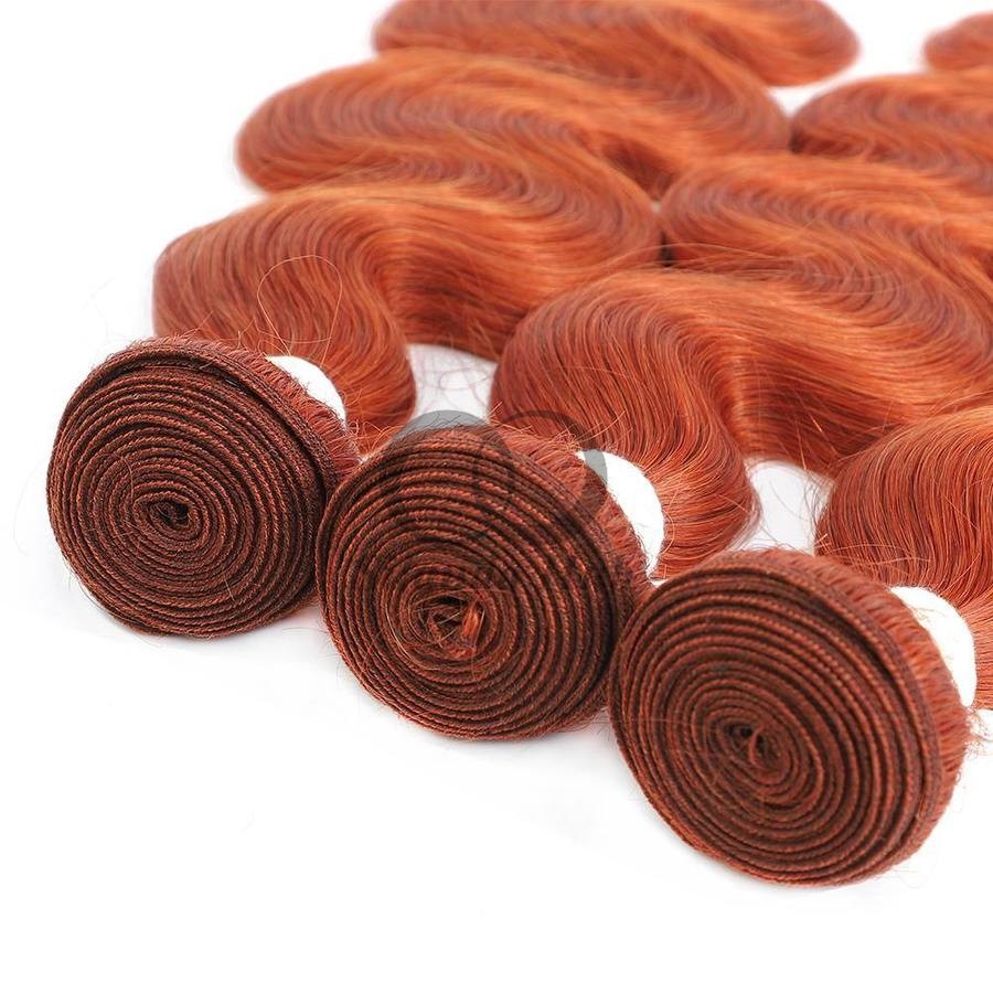 Ginger Orange Body Wave Remy Human Hair Bundles Sew In Weave Bundles Brazilian Bundle Deals
