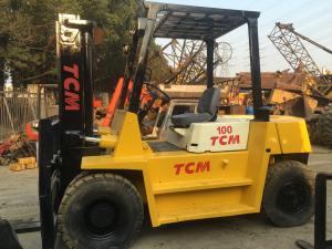 Quality TCM FD100 Used All Terrain Forklift , 10 Ton Industrial Forklift Truck wholesale