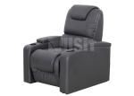 Black PU Leather Big Electric Lift Modern Recliner Chair Embroidery Number Logo
