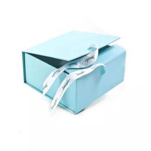 Quality custom blue baby clothes gift box luxury baby shoes paper cap box hinged hat box wholesale