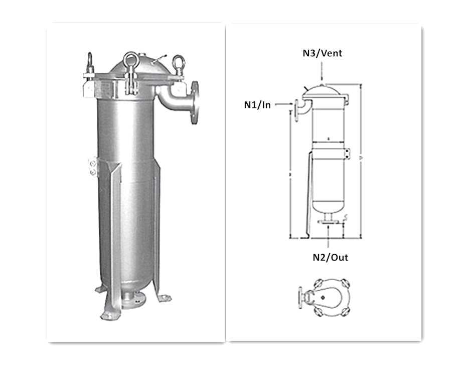 Side Entry Filter Bag Housing for Purifying Waste Water in the Liquid Filtration Process
