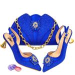 Supoo Newest Italian ladies shoes matching bags leather african wedding high