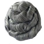 Straight Mens Toupee Human Hair Real wigs 100% Grey Full PU Thin Skin