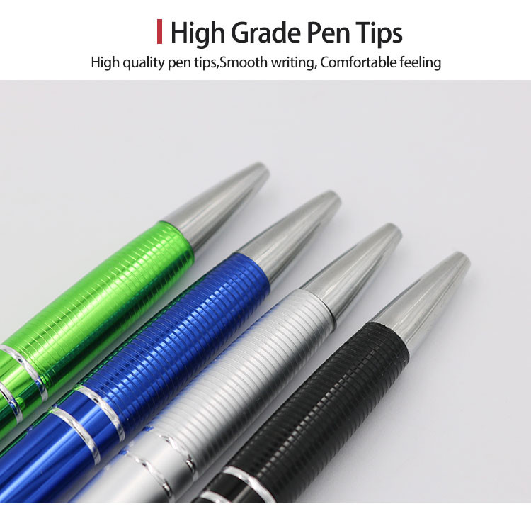 ODM Metal Aluminum Ballpoint Pens 1.0mm Press Ball Pen For Office School Writing