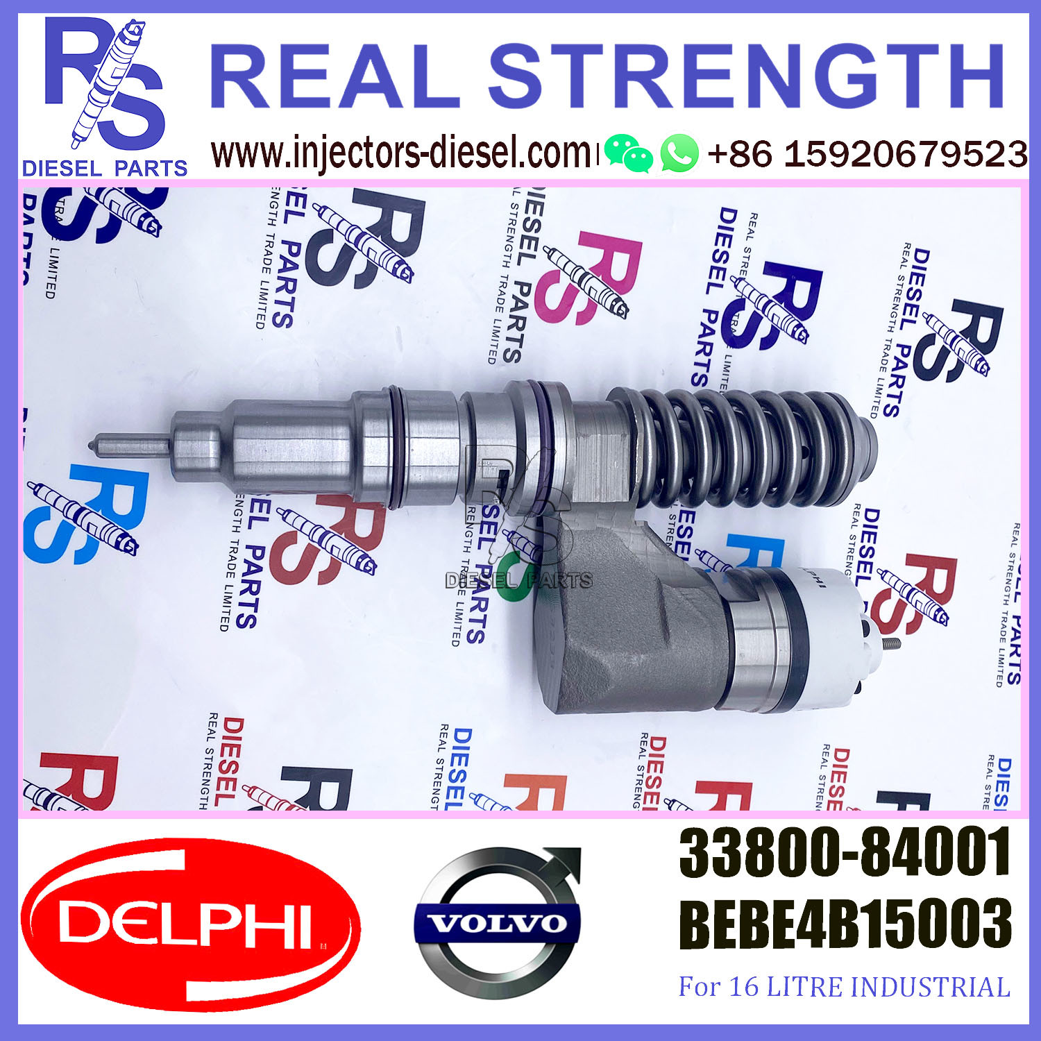 DELPHI injector 33800-84001 BEBE4C15003 Diesel pump Injector V-O-L-V BEBE4C15003 A3 for L ENGINE EURO 2+