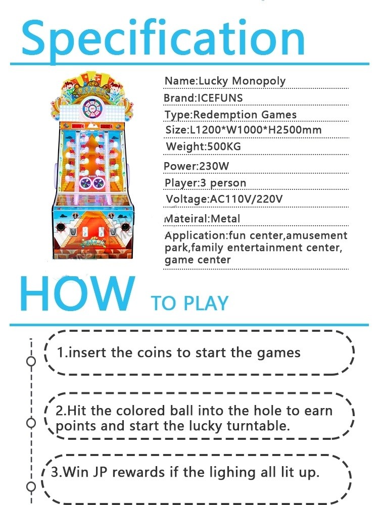 Lucky Monopoly Lottery Vending Game Machine For Supermarket / Theater