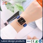 Wholesale PU Lady Wrist Watch Alloy Case Square Dial Multicolor Strap PU Watch