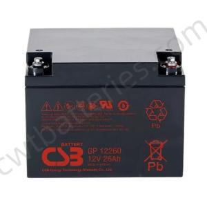 Quality CSB GP12260 Sealed Lead Acid Battery 12V 26Ah GP Series Rechargeable VRLA Batteries for Home Backup Power Supply wholesale
