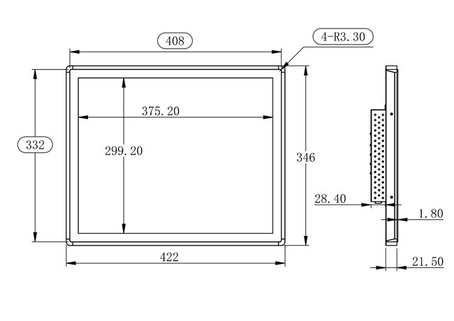 19-Inch Windows Touch Embedded Display for Point-of-Sale, Industrial Control Panels, Medical Imaging, and Transportation Ticketing