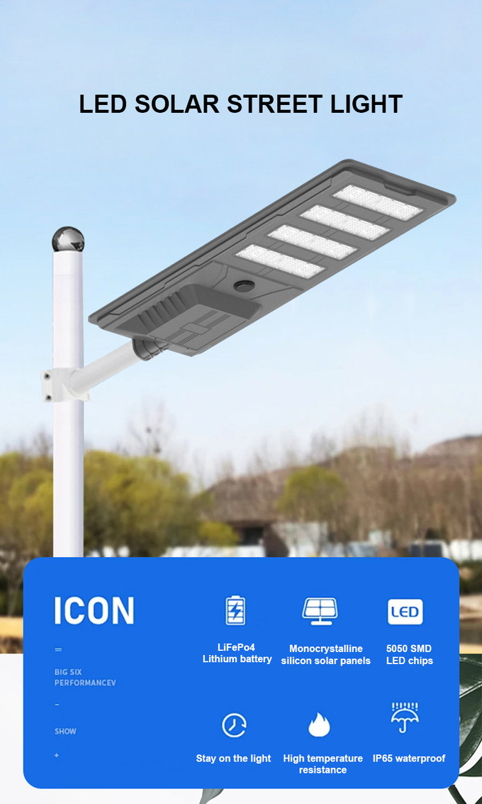 Smart 4000K 200w Solar Street Light Commercial LED Street Light Outdoor Waterproof